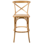 Crossback Rattan Bar Stool