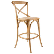 Crossback Rattan Bar Stool