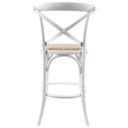 Crossback Rattan Bar Stool – White