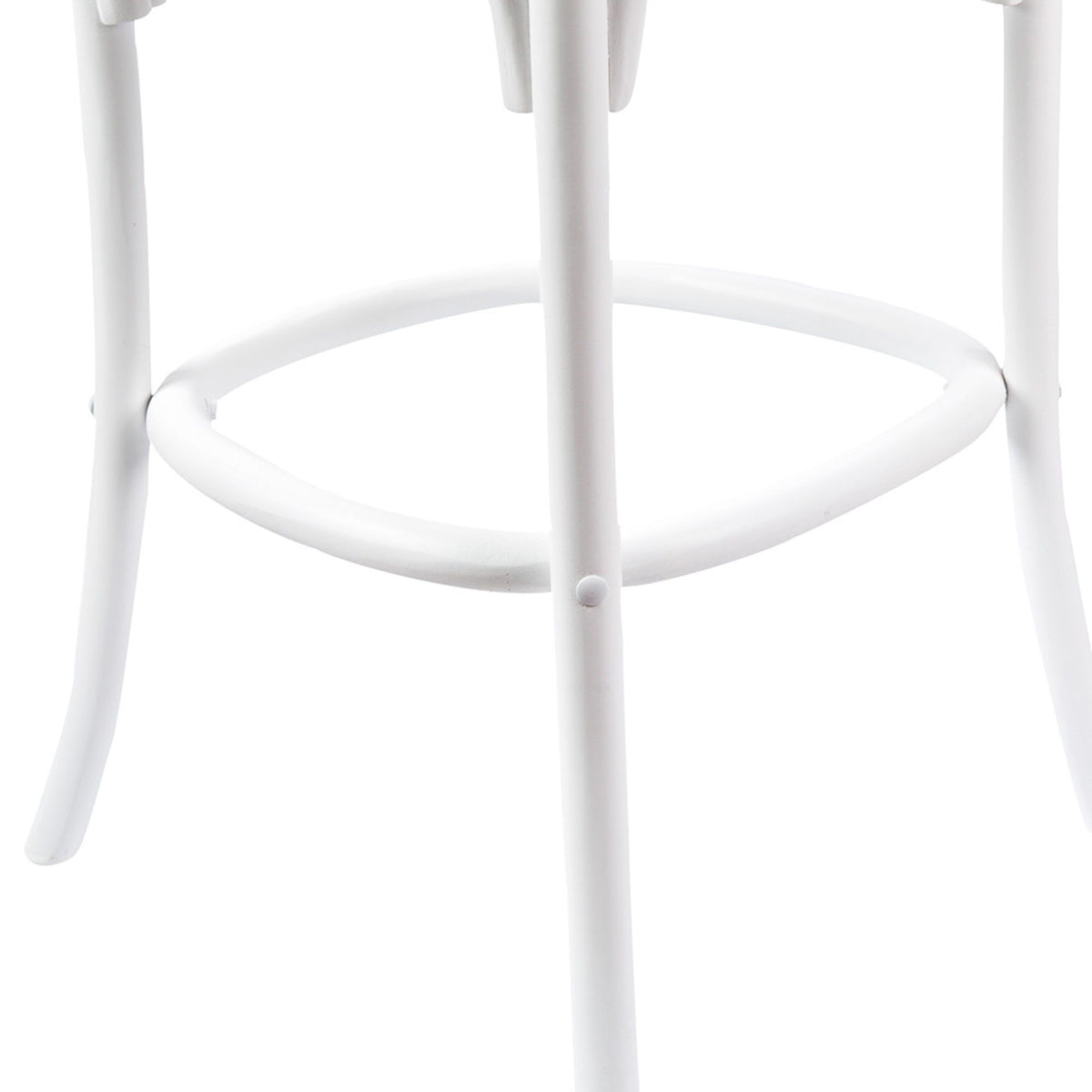 Crossback Rattan Bar Stool – White