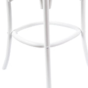 Crossback Rattan Bar Stool – White