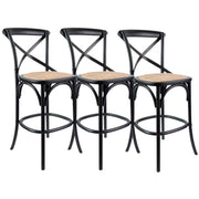 Crossback Rattan Bar Stool – Black
