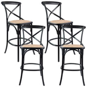 Crossback Rattan Bar Stool – Black