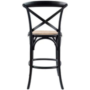 Crossback Rattan Bar Stool – Black
