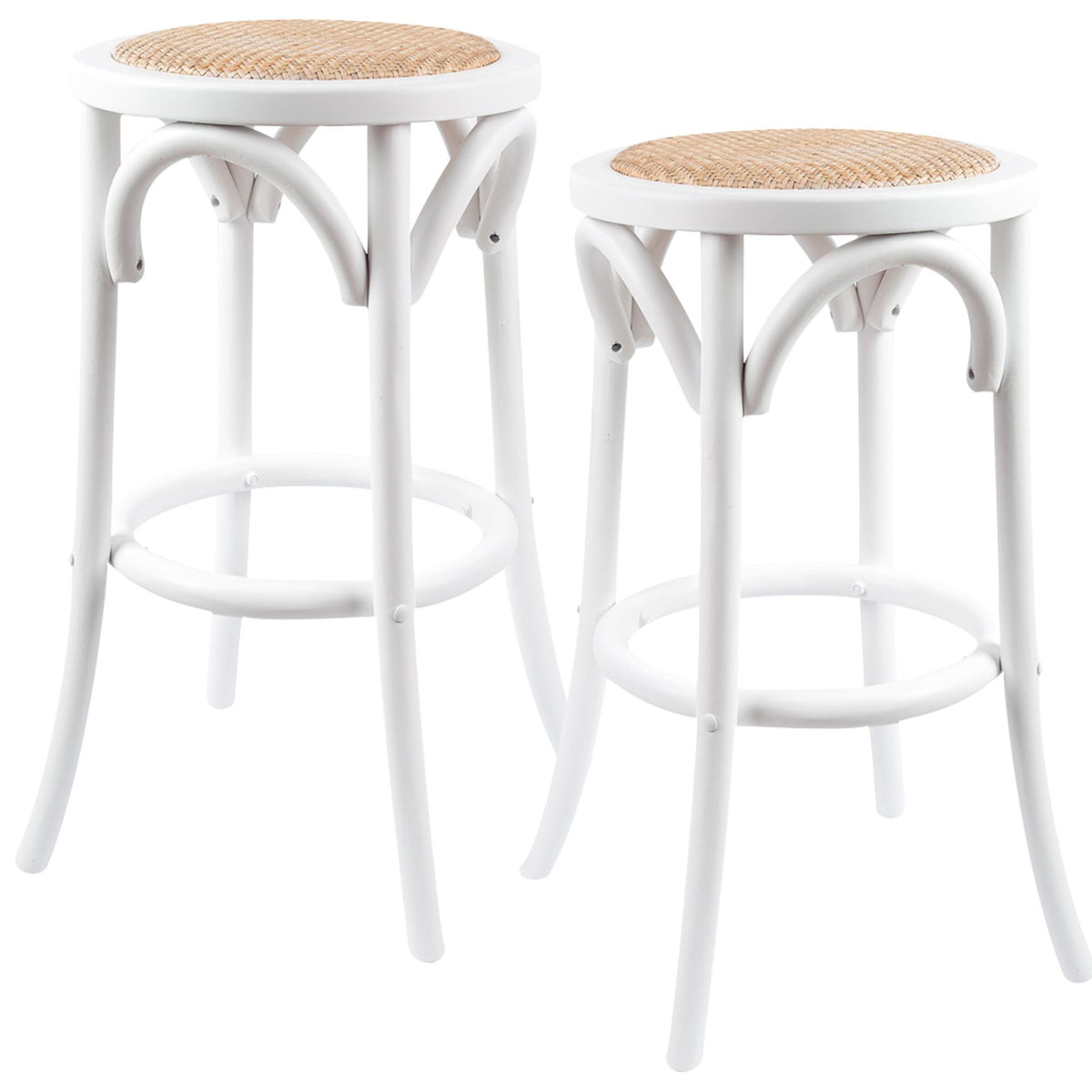 Eden Rattan Bar Stool – White