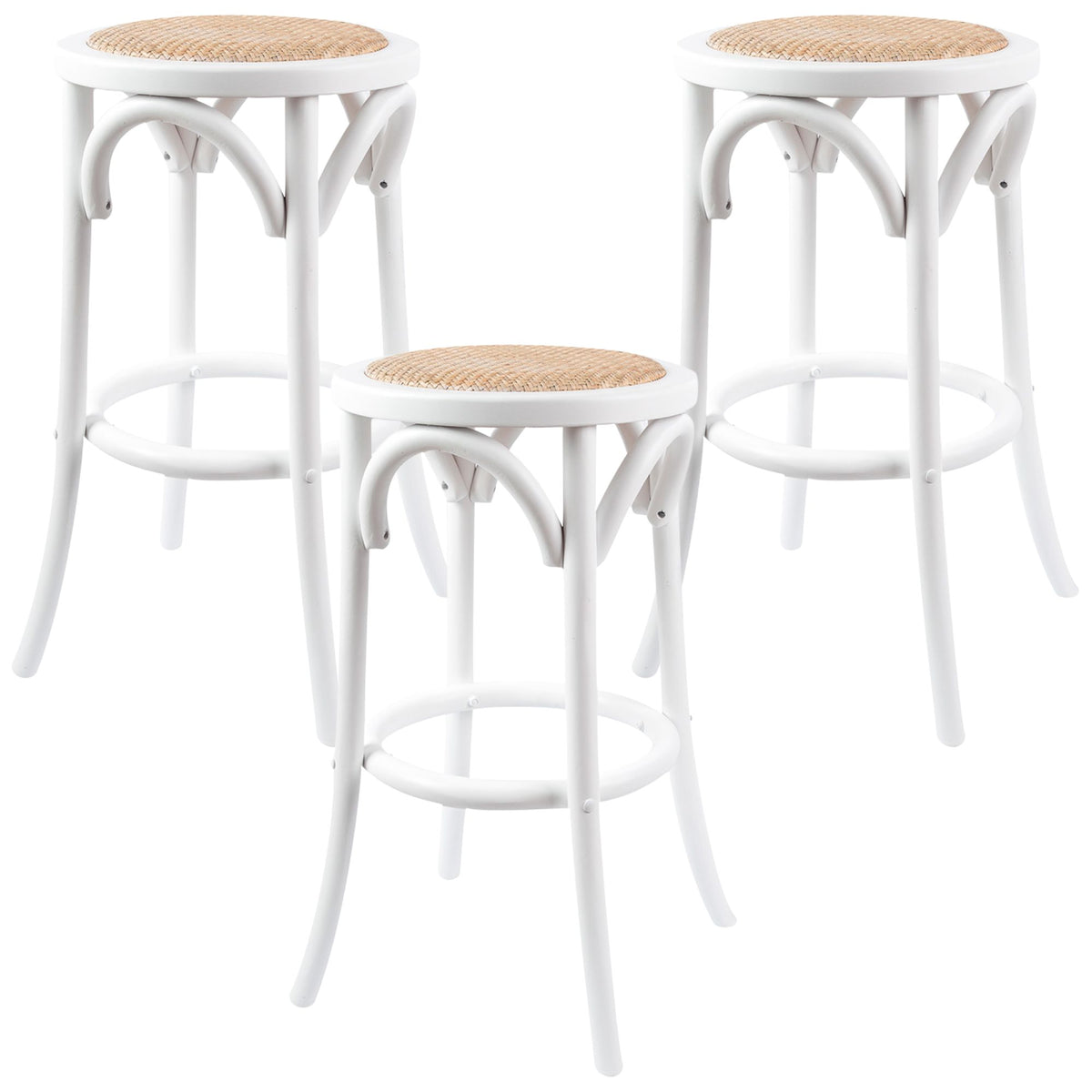 Edwin Rattan Bar Stool – White