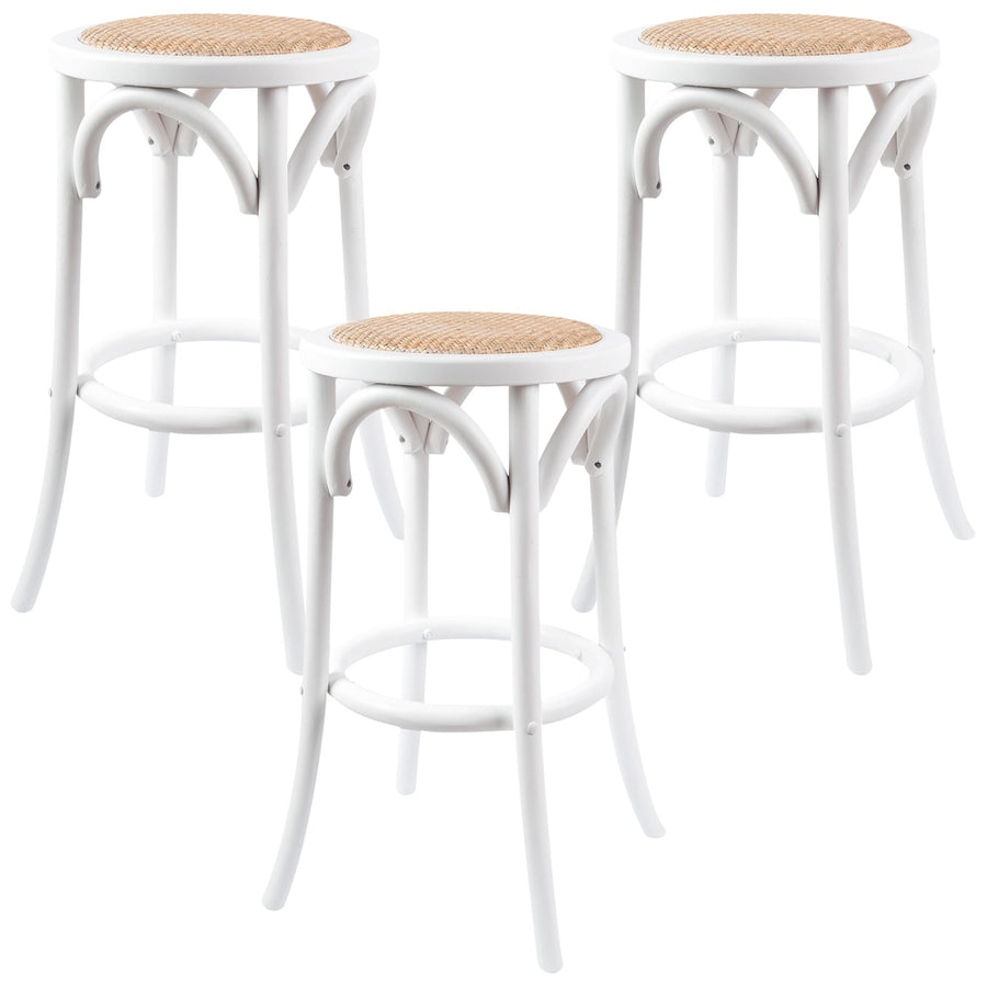 Edwin Rattan Bar Stool – White