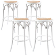 Emery Rattan Bar Stool – White