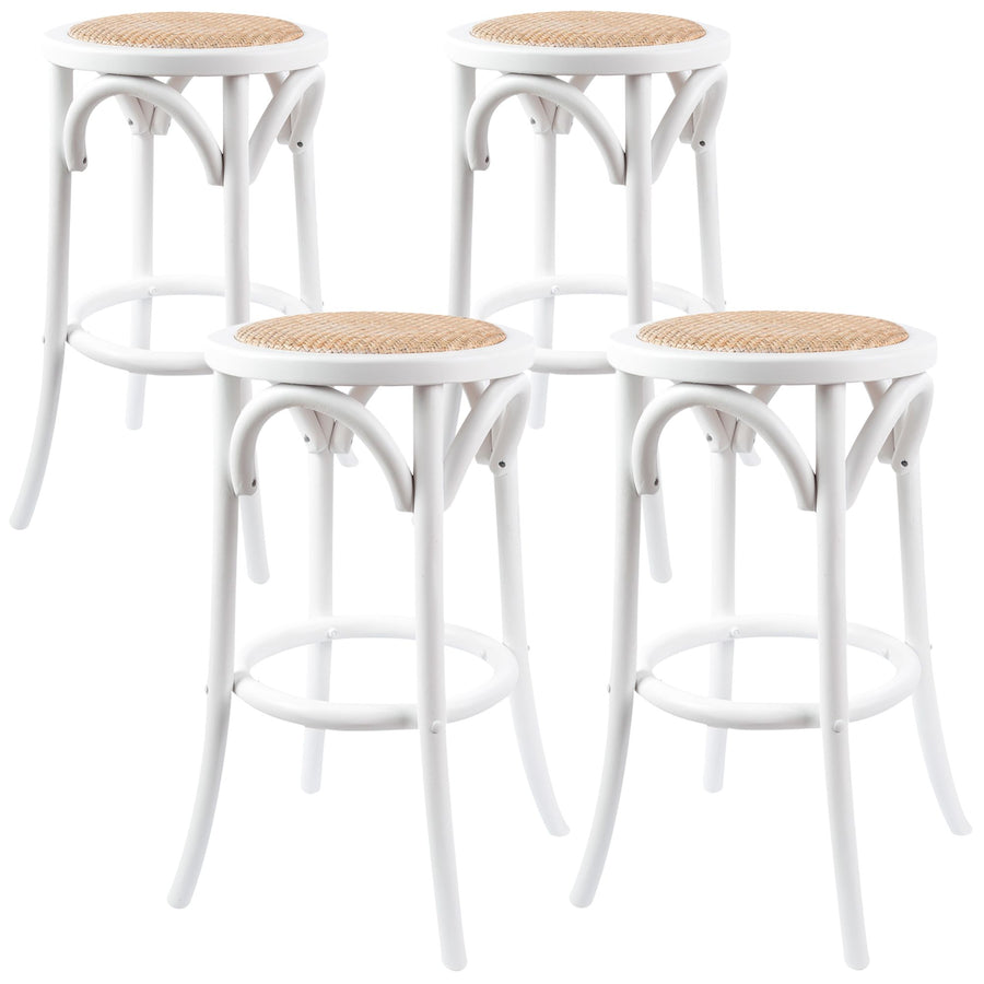Emery Rattan Bar Stool – White