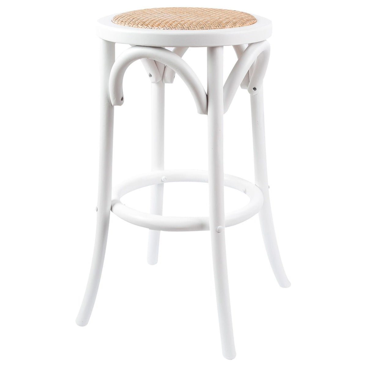 Emerson Rattan Bar Stool – White