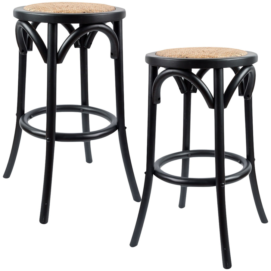 One Rattan Bar Stool – Black
