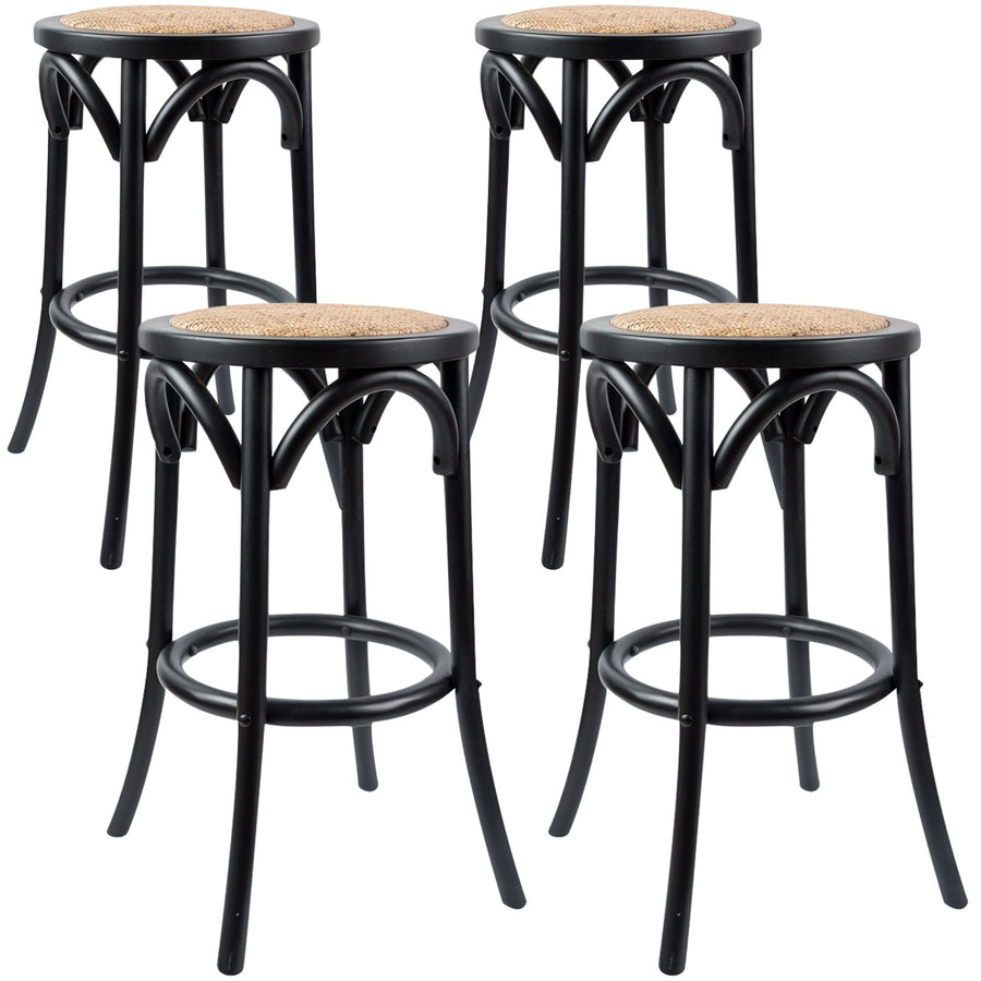 Stylish Rattan Bar Stool – Black