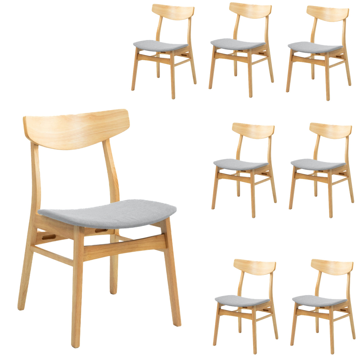 Cusco Fabric Dining Chair Set of 8 – Natural