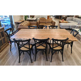 Lantana Dining Table 240cm Live Edge Solid Acacia Timber Wood Metal Leg -Natural