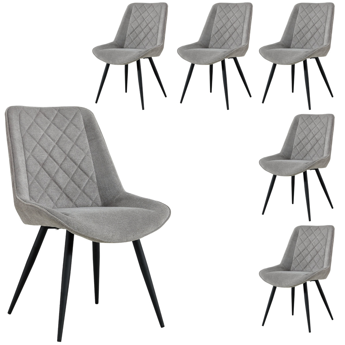 Helenium Fabric Dining Chair Set of 6