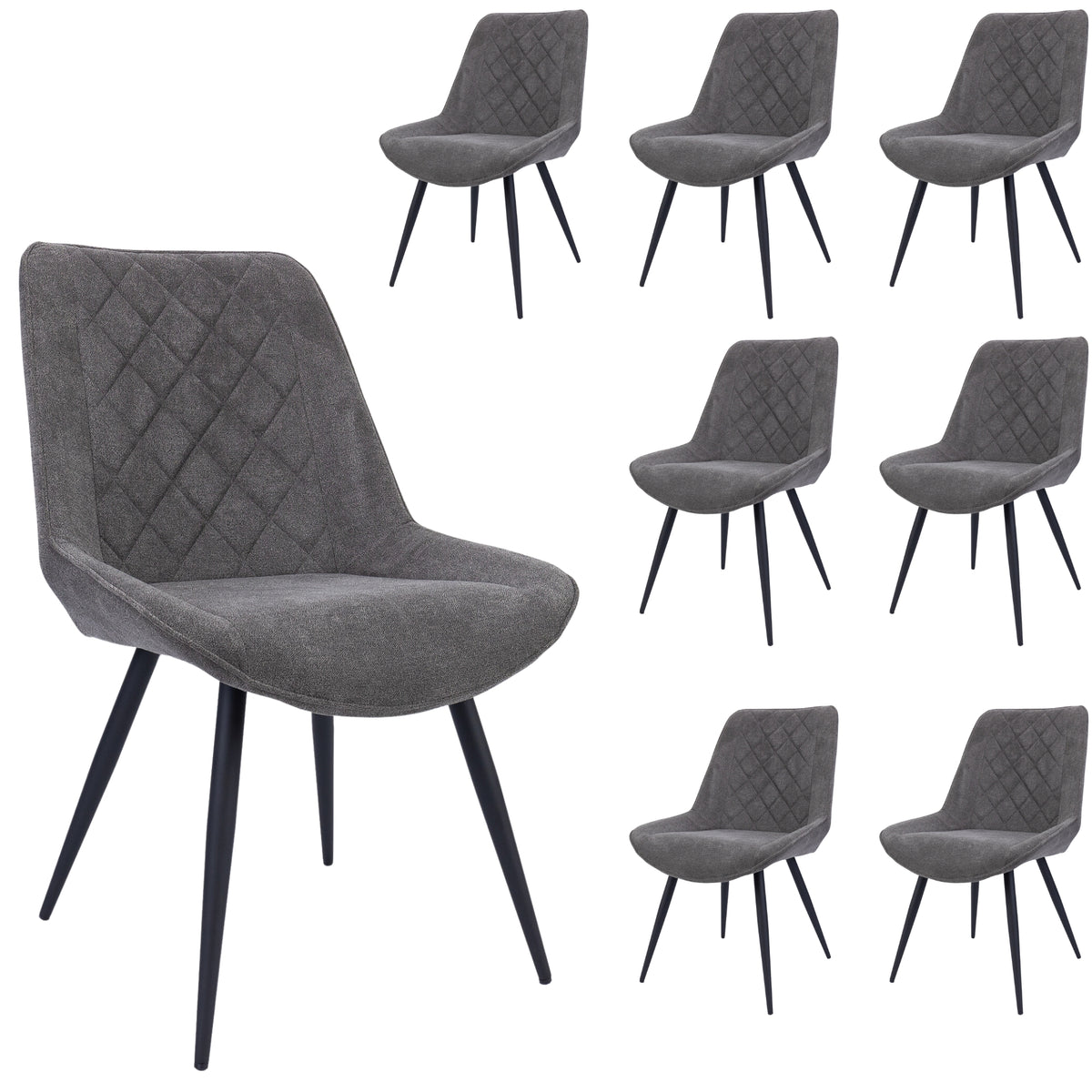 Helenium Fabric Dining Chair Set of 8