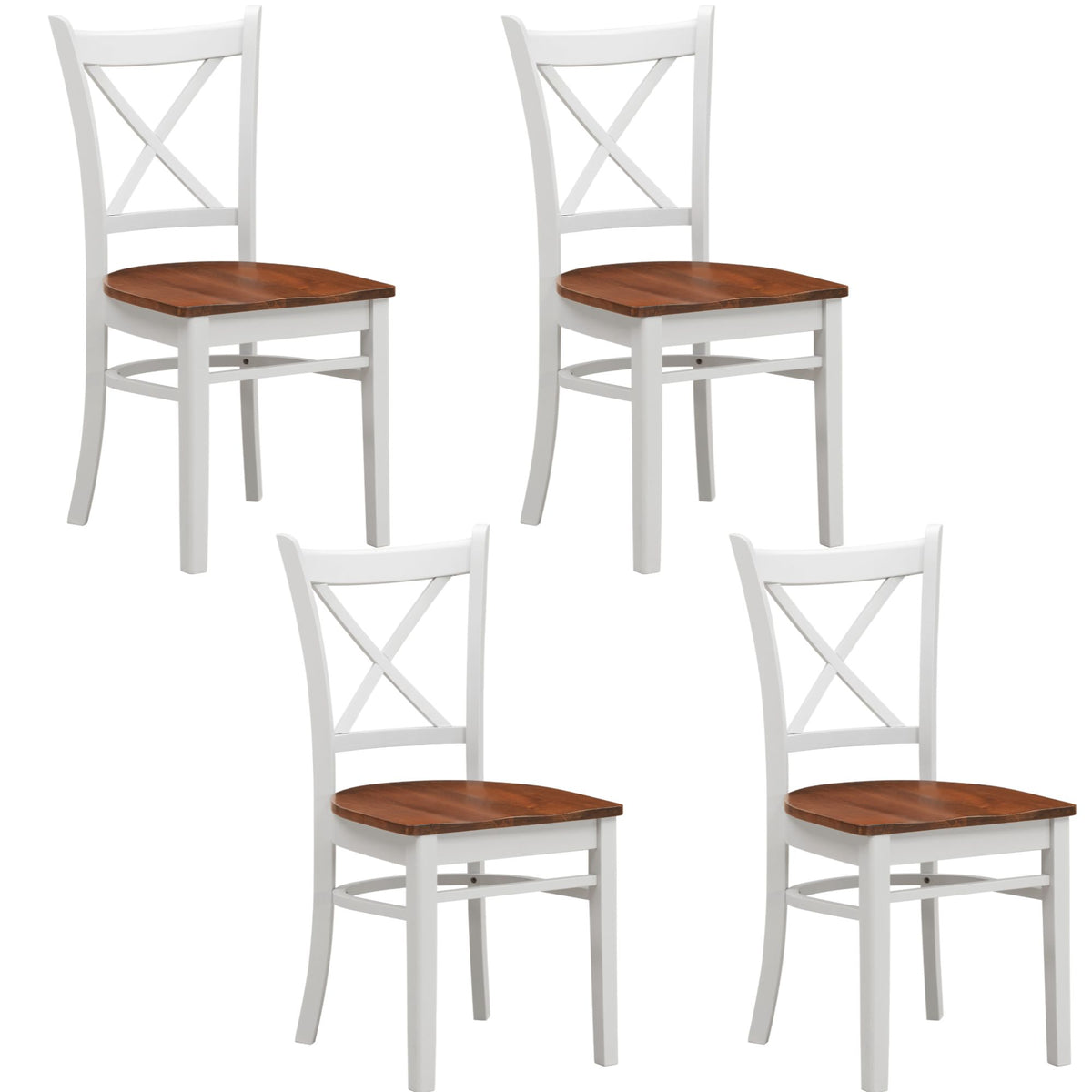 Lupin Wooden Dining Chair Set of 4 – White
