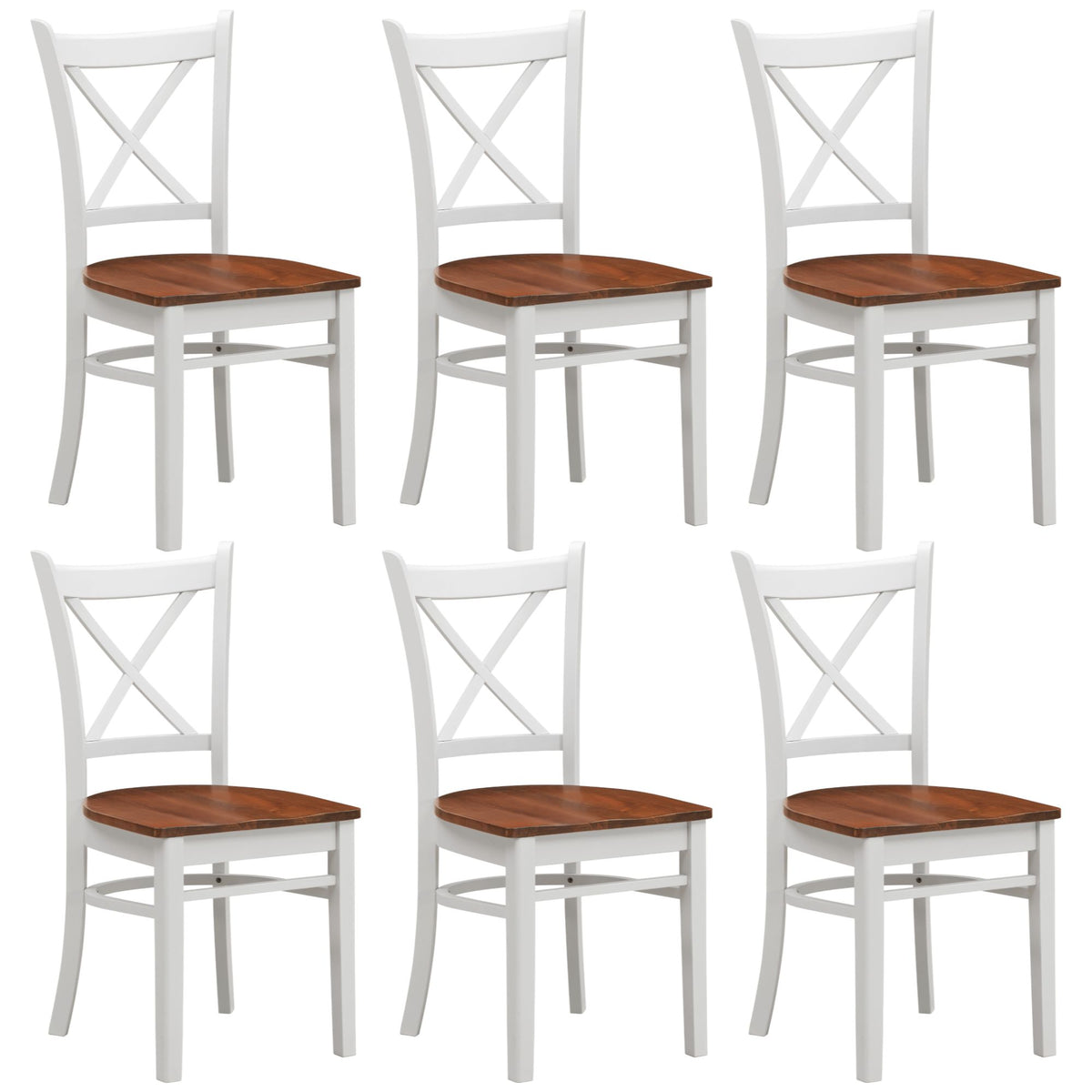 Lupin Wooden Dining Chair Set of 6 – White