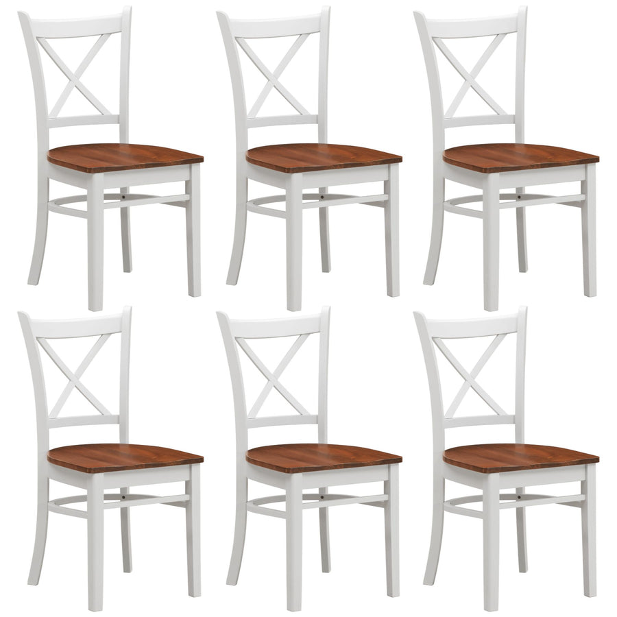 Lupin Wooden Dining Chair Set of 6 – White