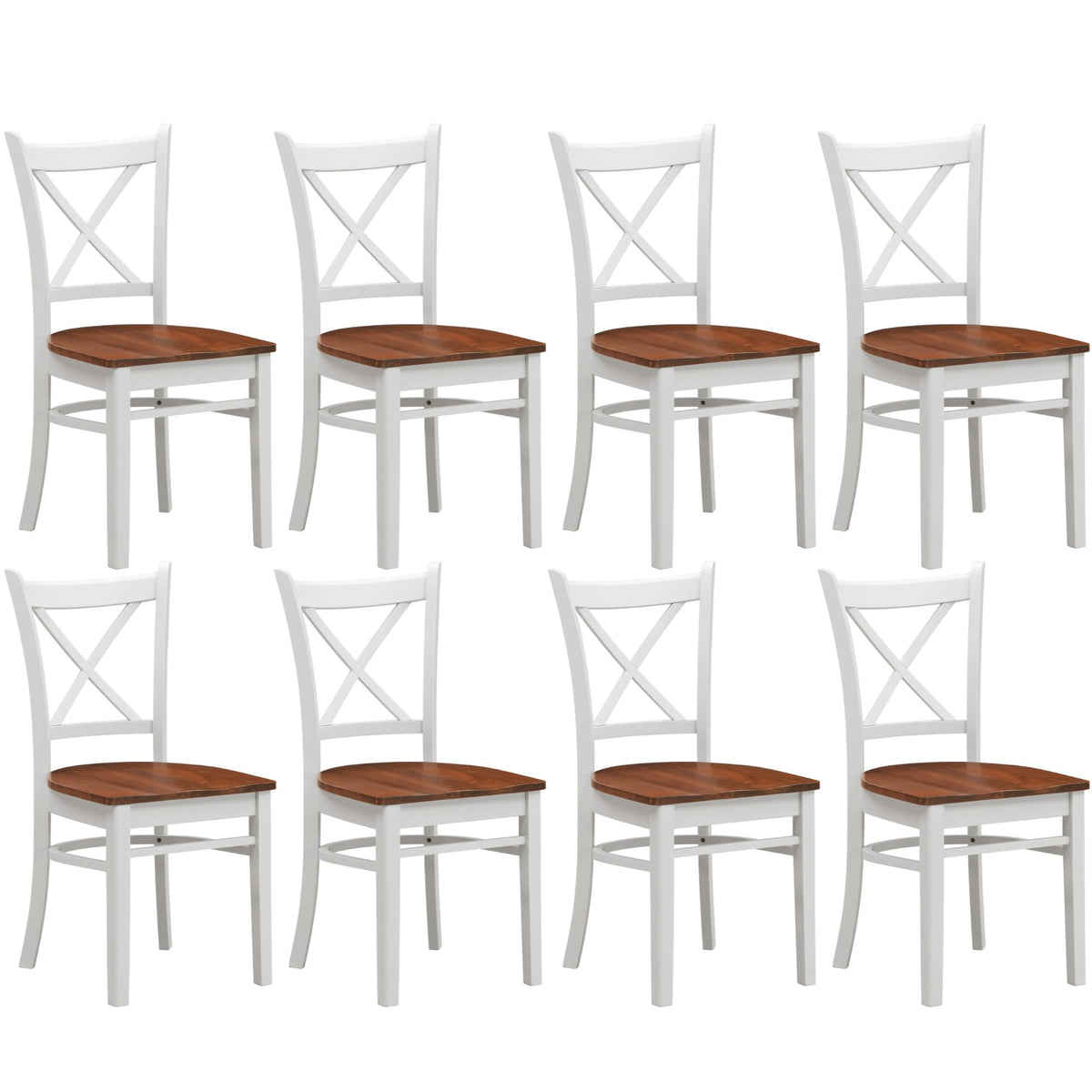 Lupin Wooden Dining Chair Set of 8 – White