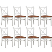 Lupin Wooden Dining Chair Set of 8 – White