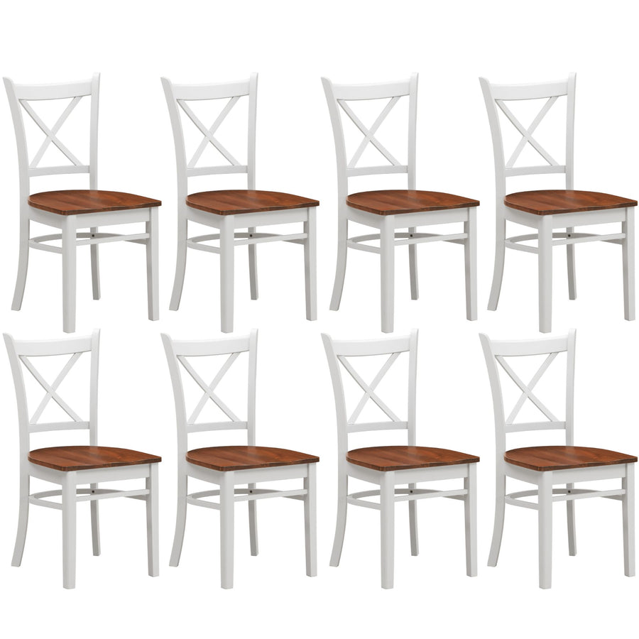 Lupin Wooden Dining Chair Set of 8 – White