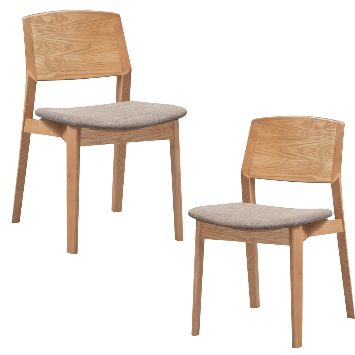 Emilio Fabric Dining Chair Set of 2 – Grey