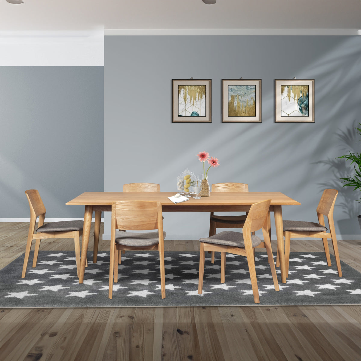 Emilio Fabric Dining Chair Set of 4 – Grey