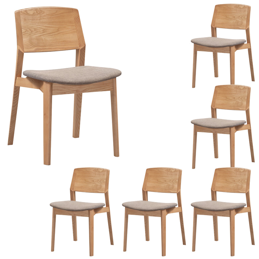 Emilio Fabric Dining Chair Set of 6 – Grey