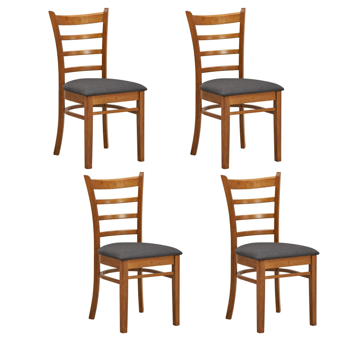 Linaria Fabric Dining Chair Set of 4 – Walnut