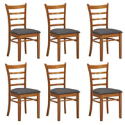 Linaria Fabric Dining Chair Set of 6 – Walnut
