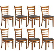 Linaria Fabric Dining Chair Set of 8 – Walnut
