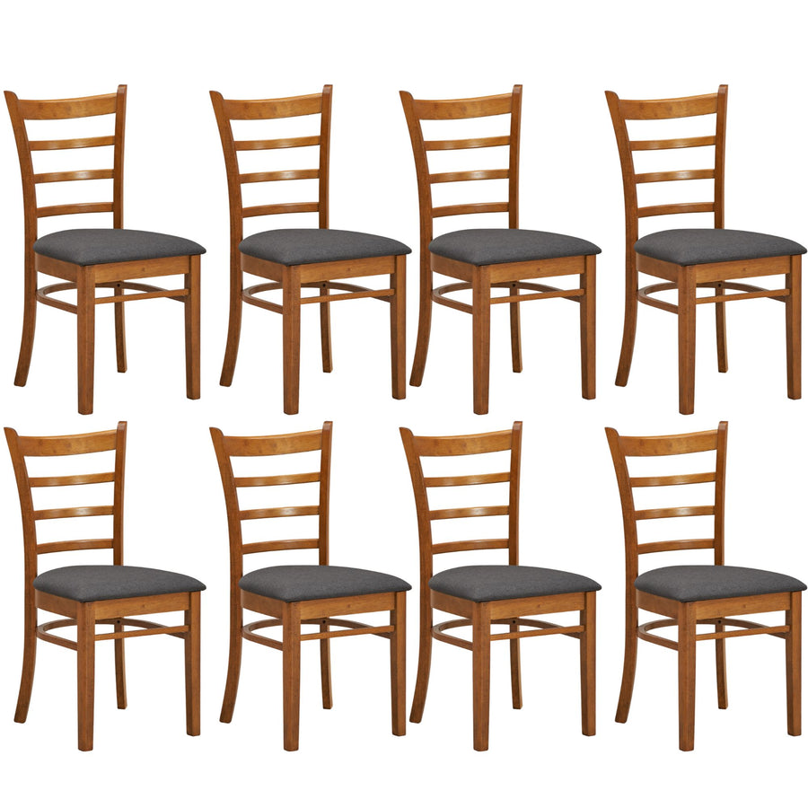 Linaria Fabric Dining Chair Set of 8 – Walnut
