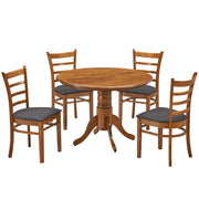 Linaria Fabric Dining Set – Walnut