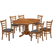 Linaria Fabric Dining Set – Walnut