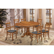 Linaria Fabric Dining Set – Walnut
