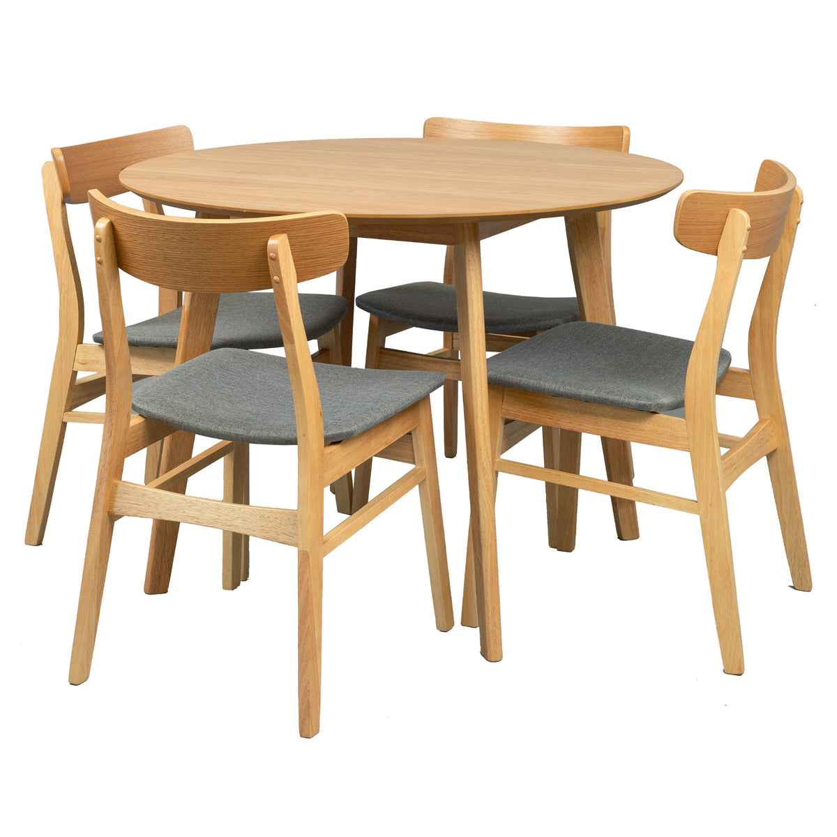 Oscar Fabric Dining Set – Dark Grey