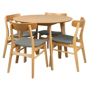 Oscar Fabric Dining Set – Dark Grey