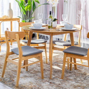 Oscar Fabric Dining Set – Dark Grey