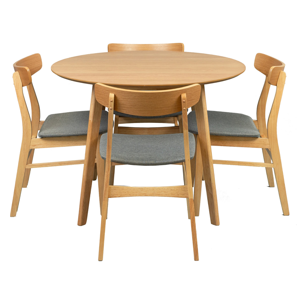 Oscar Fabric Dining Set – Dark Grey