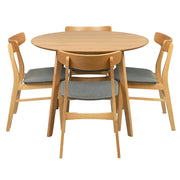 Oscar Fabric Dining Set – Dark Grey