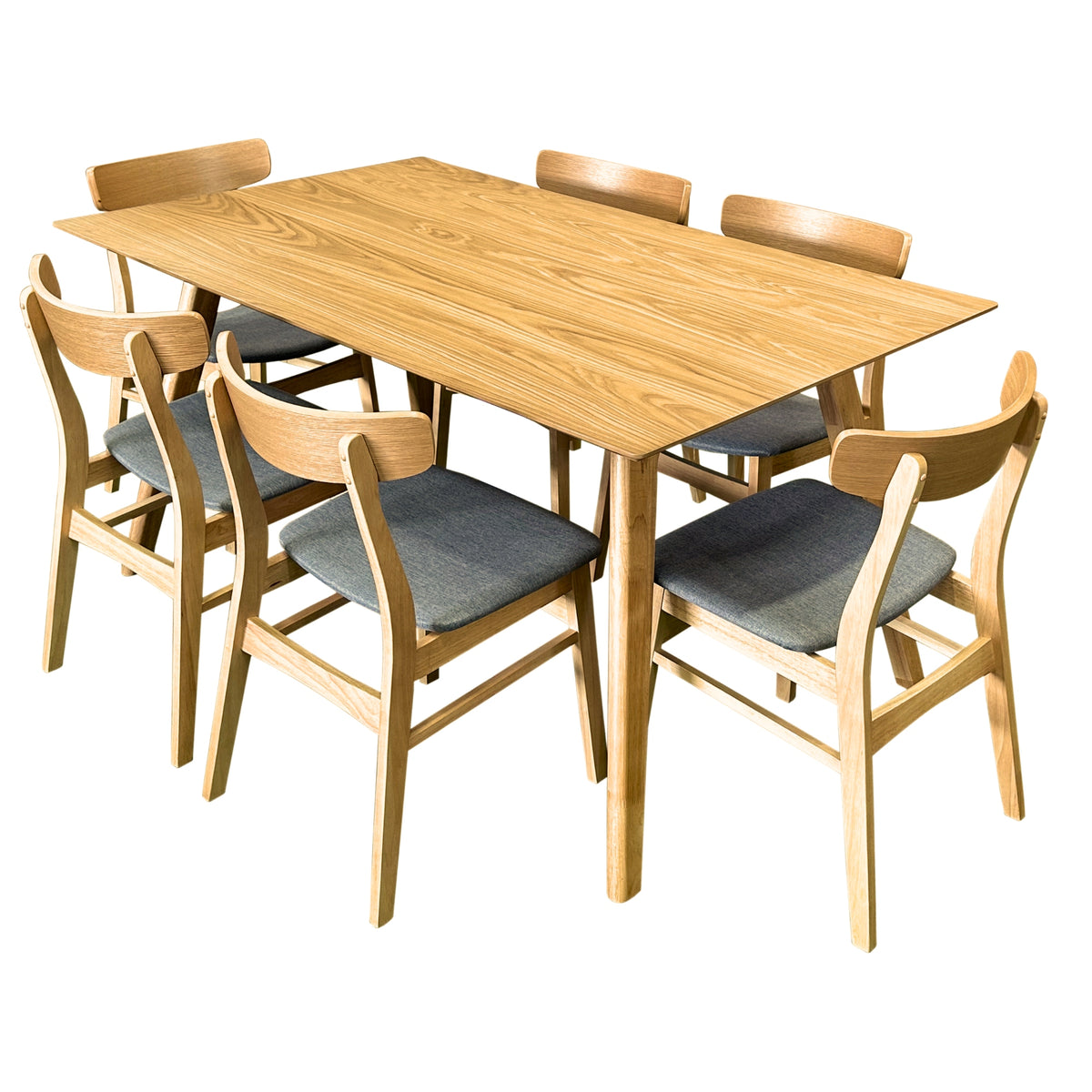 Oscar Fabric Dining Set – Dark Grey
