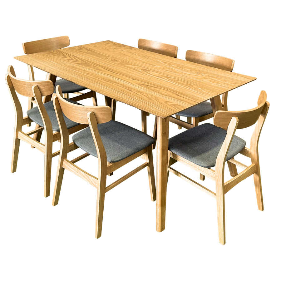 Oscar Fabric Dining Set – Dark Grey