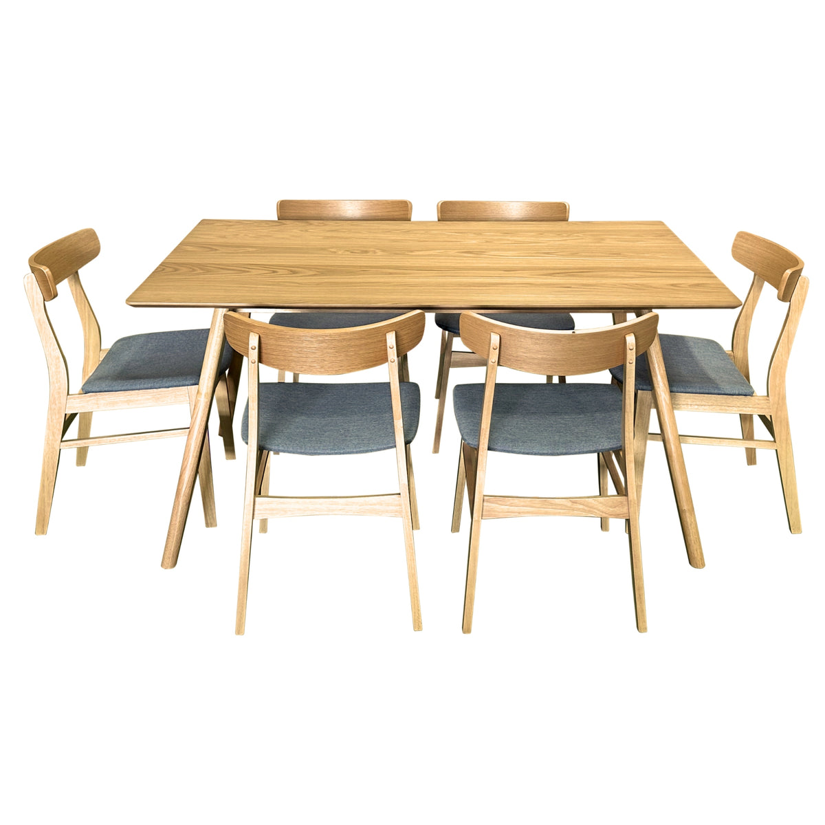 Oscar Fabric Dining Set – Dark Grey