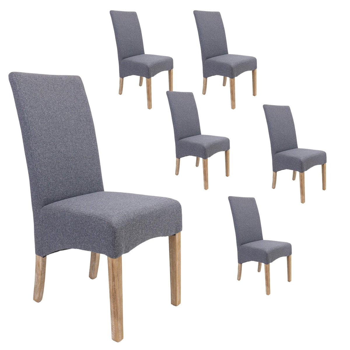 Jackson Fabric Dining Chair Set of 6 – Grey