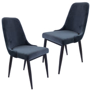 Eva Velvet Dining Chair Set of 2 – Charcoal