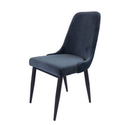 Eva Velvet Dining Chair Set of 2 – Charcoal