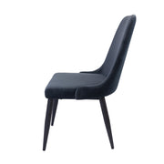 Eva Velvet Dining Chair Set of 2 – Charcoal