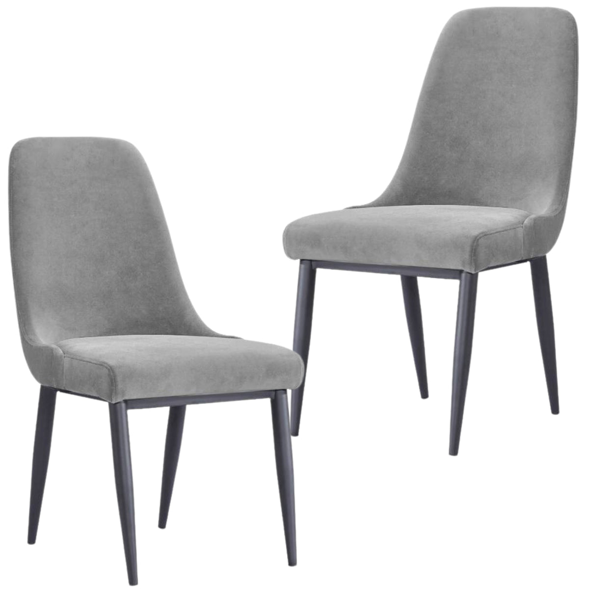 Eva Velvet Dining Chair Set of 2 – Grey