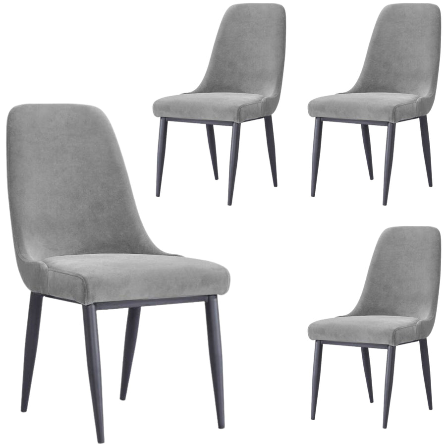 Eva Velvet Dining Chair Set of 4 – Grey